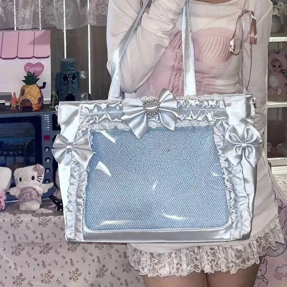 Y2K Lolita Ita Bag, Cute Sweet Clear Shoulder Bag for DIY Display