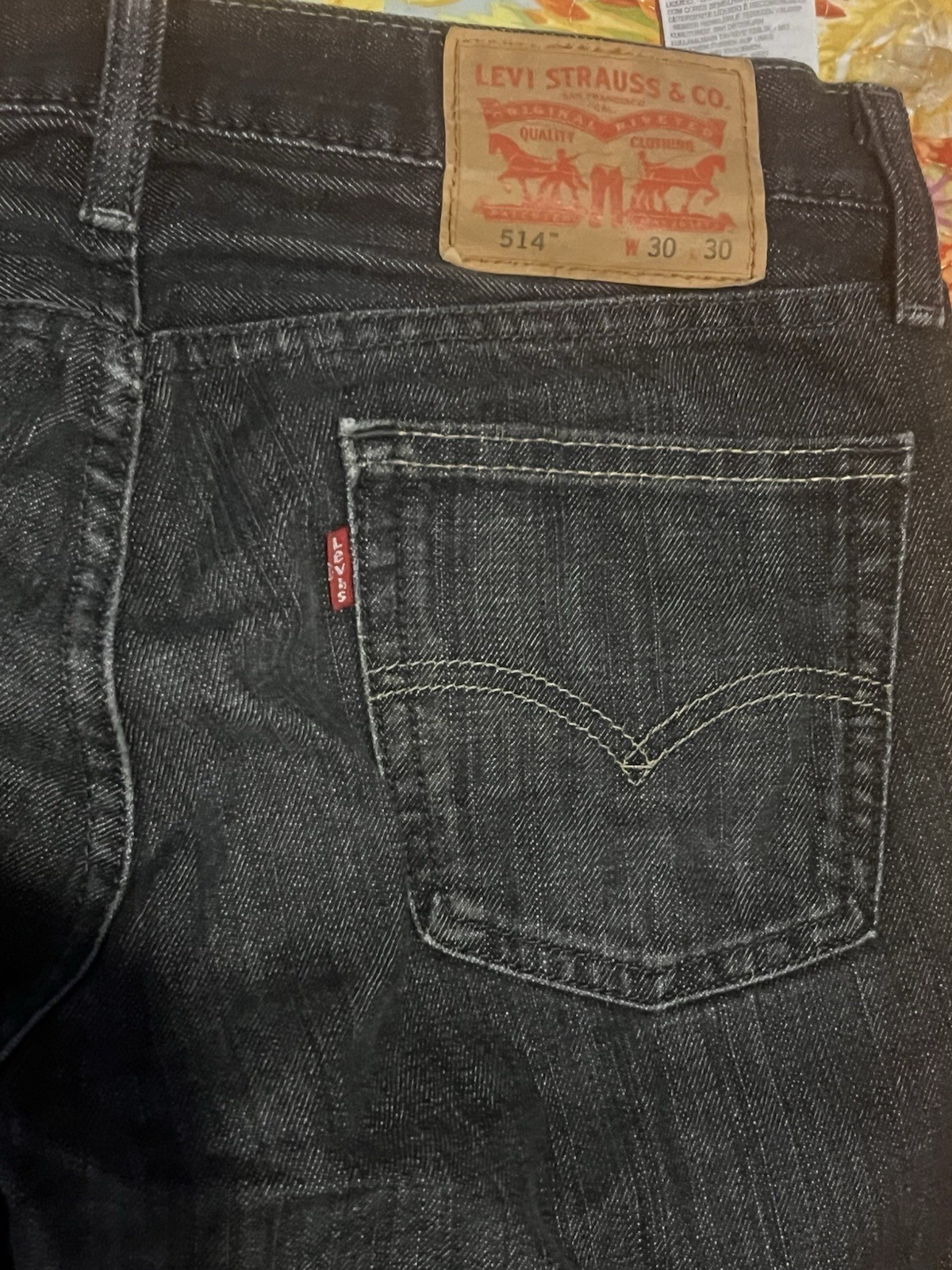 Levi’s 514 30×30 Men’s Black Denim Jeans 5-Pocket Zip