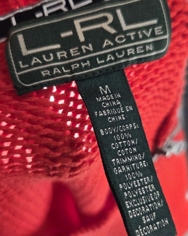 Lauren Ralph Lauren Active Women’s Sweater Medium Cotton Knit Bright Orange Side