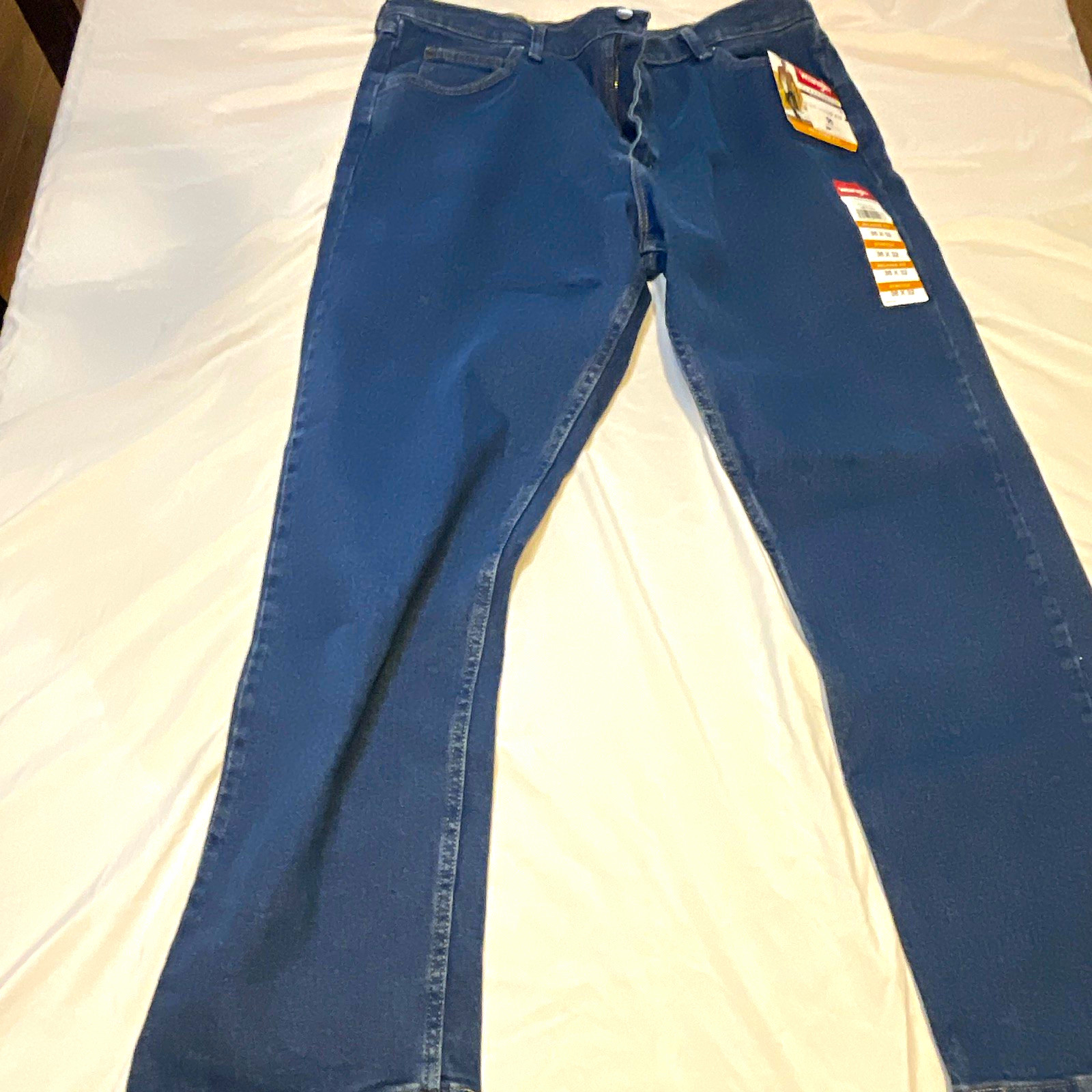 Wrangler Five Star Premium Denim Men’s Blue Relaxed Fit Stretch Jeans Dark