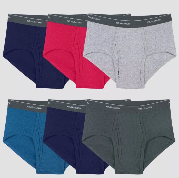 Fashionably Comfortable 3 or 6-Pack of Fruit of the Loom Men’s Briefs Underwear