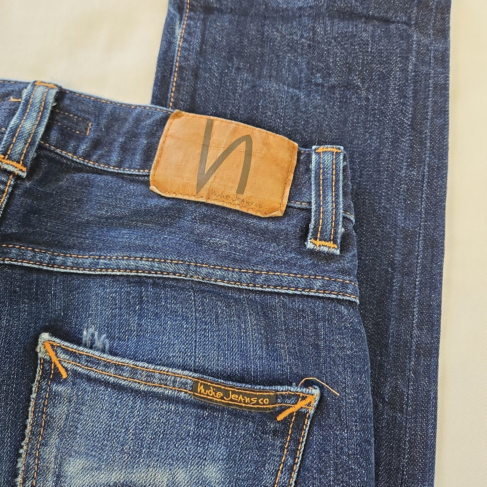 Nudie Jeans Grim Tim Dry Deep Selvage Men’s 30×34 (29×32) Slim Dark Wash Fade