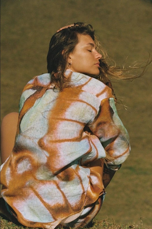 Playa Linen Boyfriend Shirt – In Bloom Colorblock EcoLinen-our best-selling.