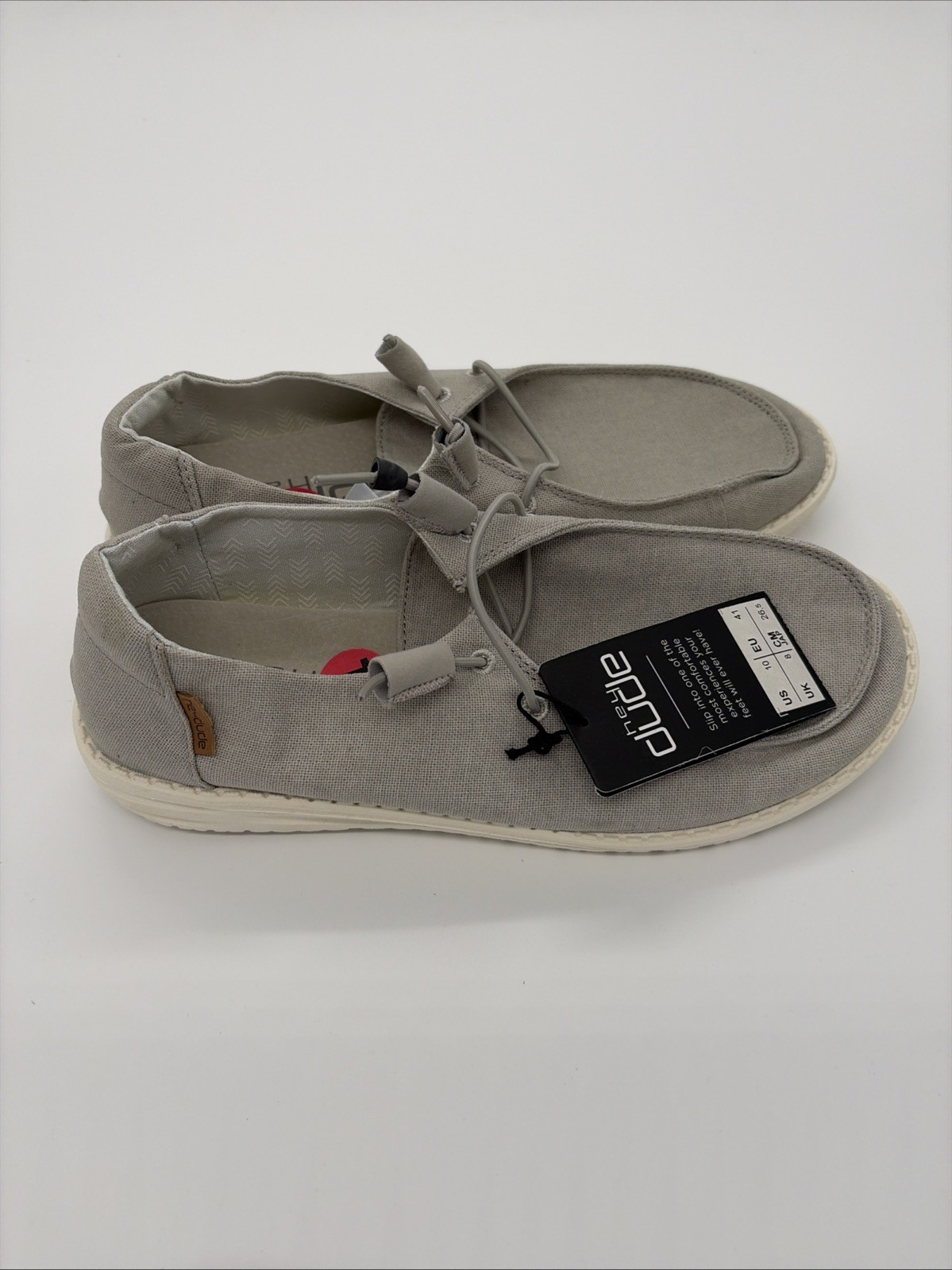 Hey Dude Wendy Chambray Light Gray Womens Size 9 Walking Shoes Slip Ons