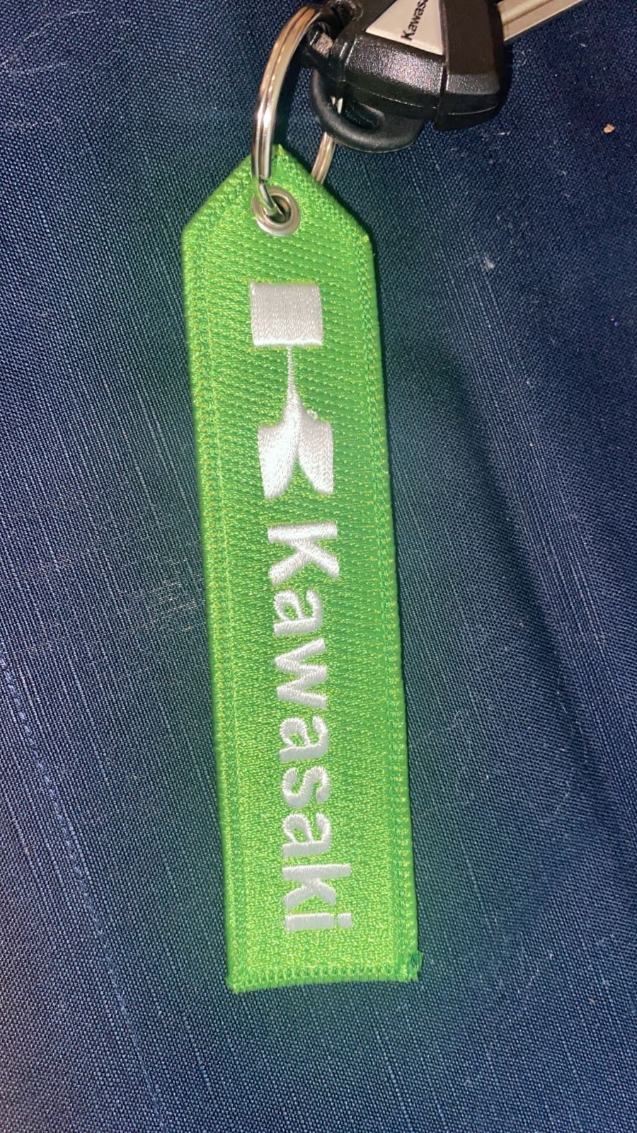 KAWASAKI Double Sided Keychain Patch High Quality Fabric Key Fob Moto keychain