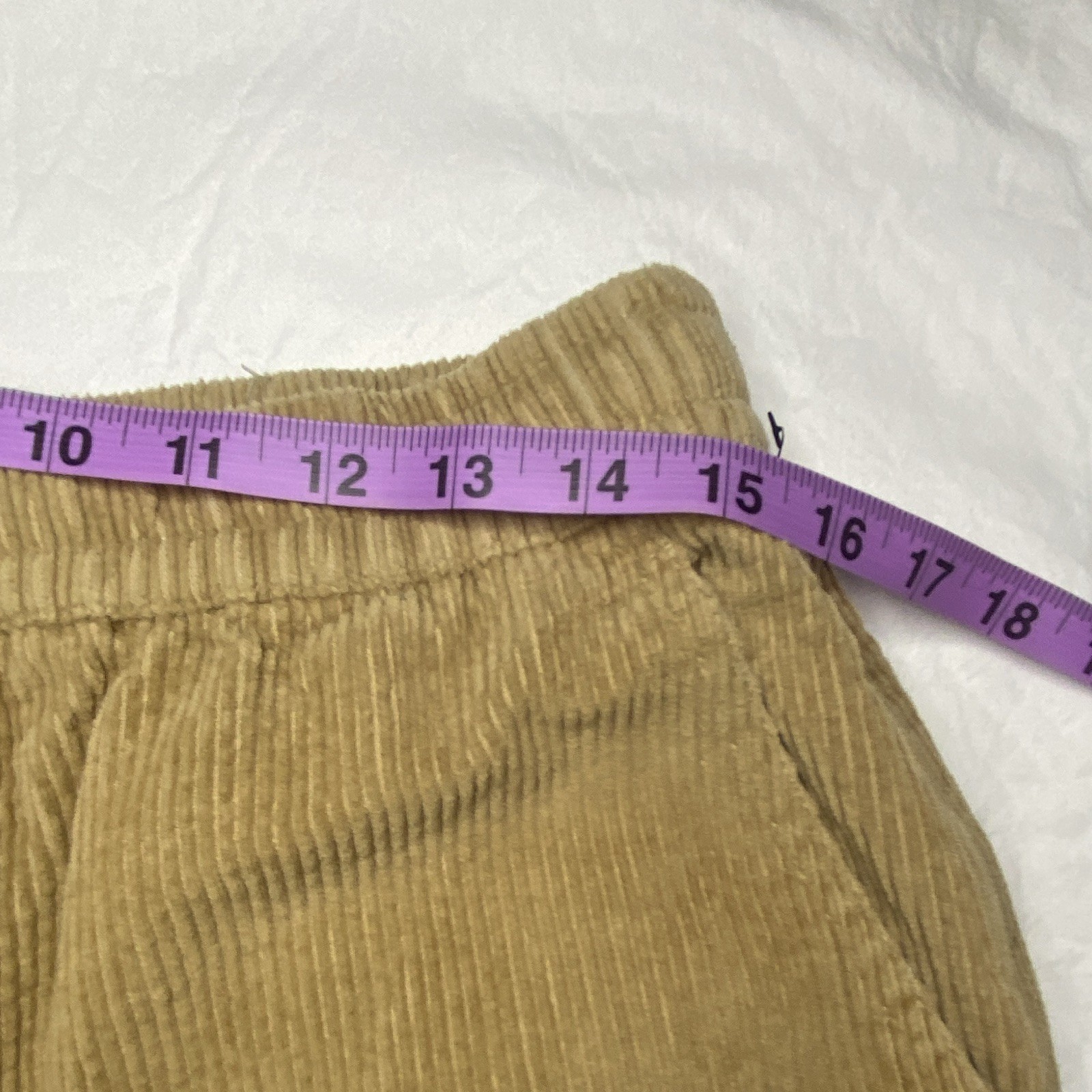 GURU Men’s Tan Corduroy Shorts M Elastic Waist Drawstring Pockets