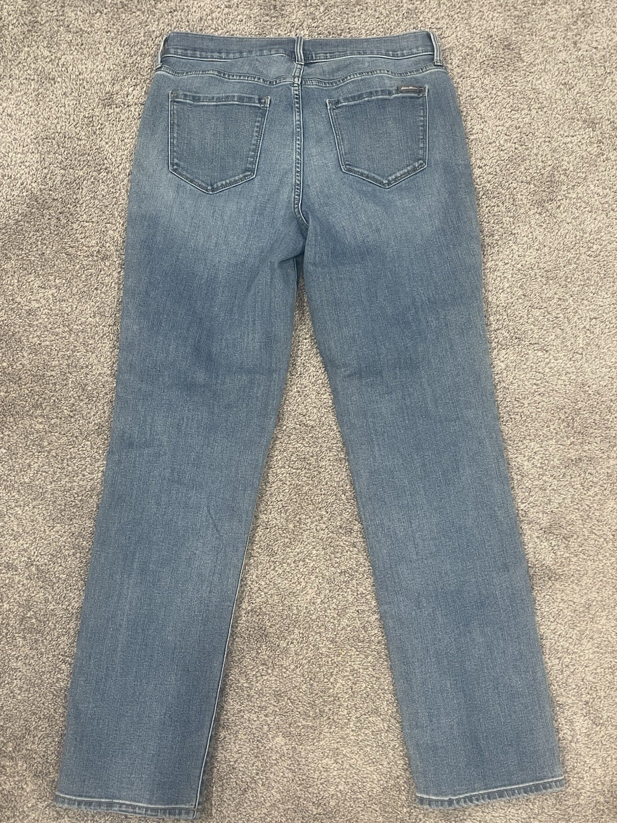 Eddie Bauer Womens 10 Slightly Curvy Slim Straight Jeans Blue Stretch 29 Inseam