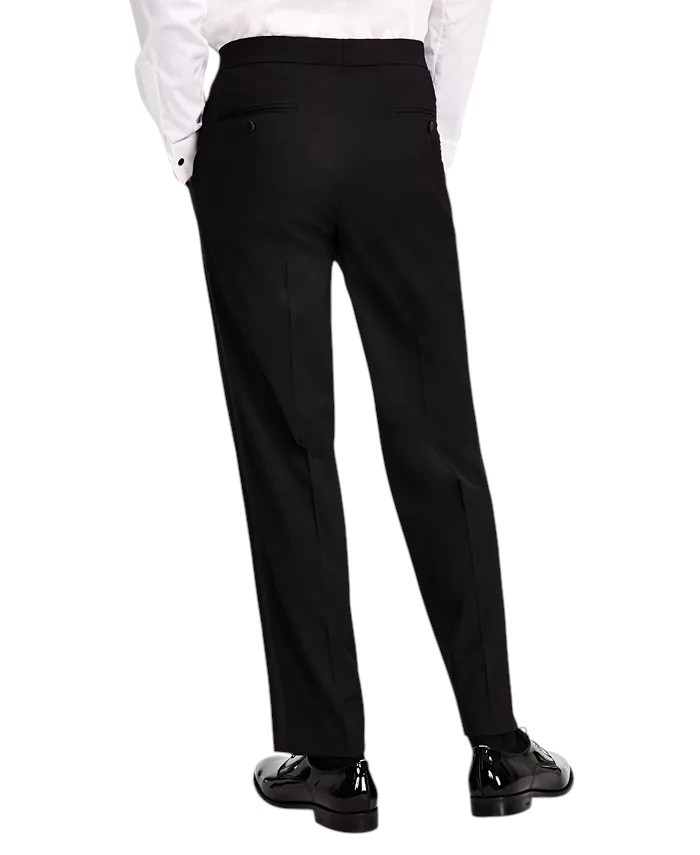 Nautica Mens Modern fit 2 Piece Tuxedo Suit 46 R / 41 Waist Black Solid Stretch
