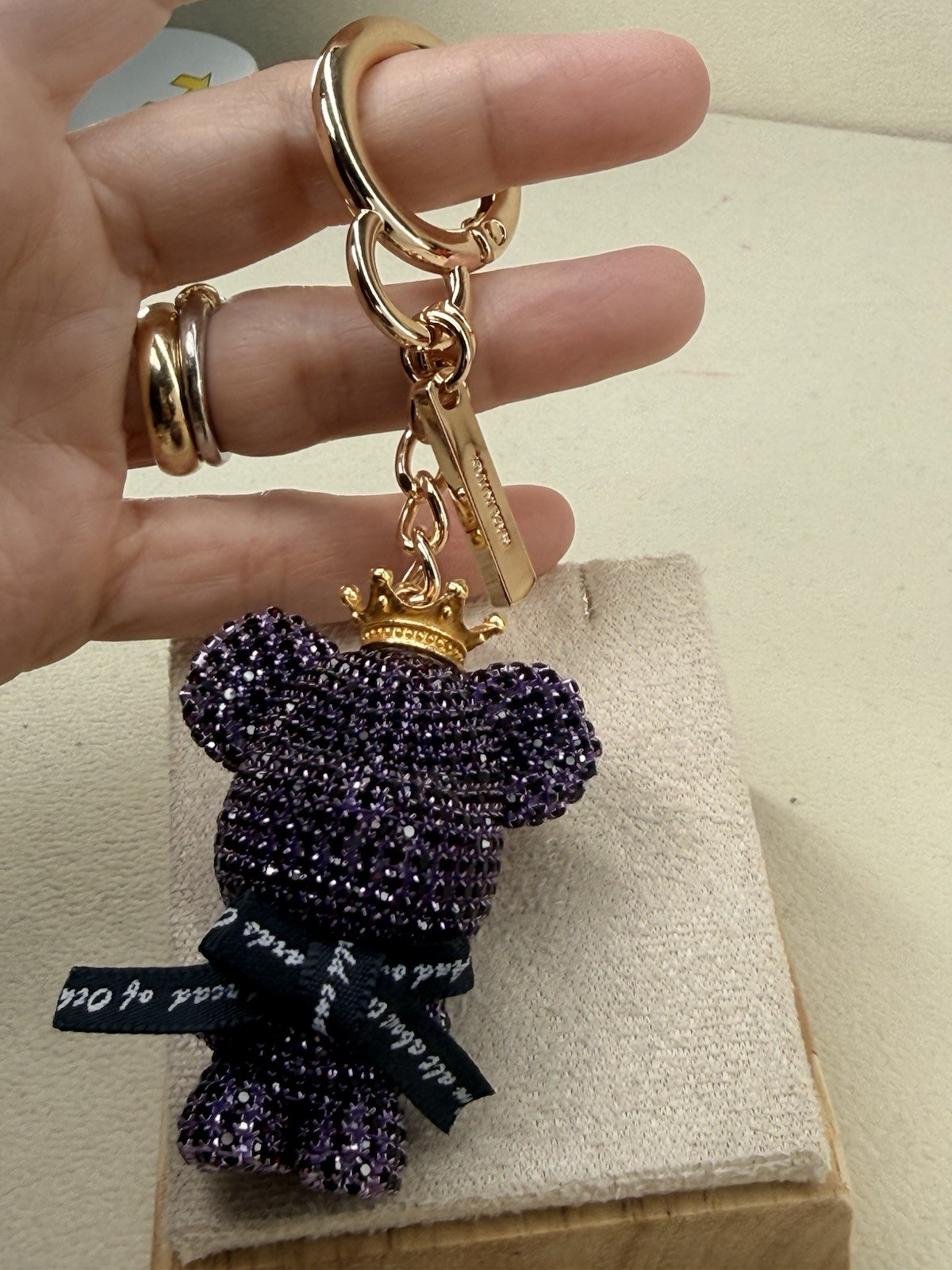 7PC Keychain Bundle Bear Cherry Apple Ladybug Octopus Boot Perfume Pom Pom