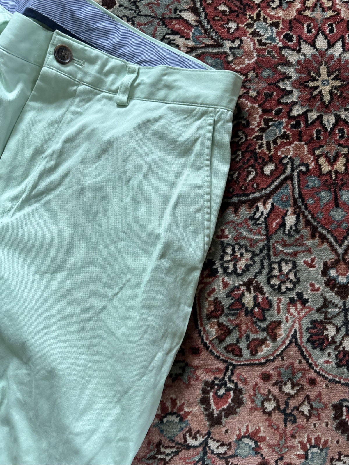 Brooks Brothers Men’s Green Dress Pants Chinos 98% cotton 2% elastane W33 L32