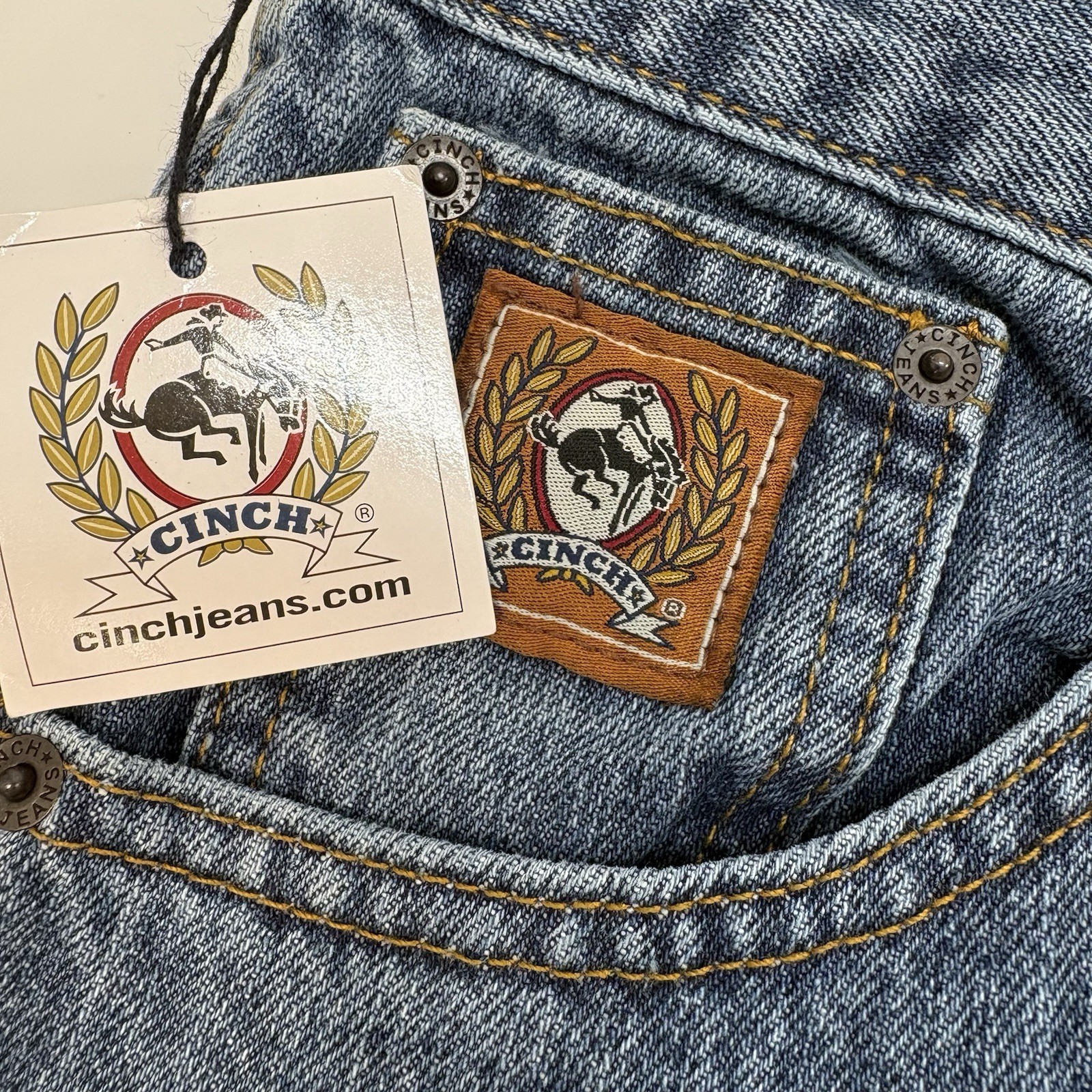 NWT Cinch Bronze Label Men’s 34×30 Slim Fit Denim Jeans Western Fit 33×30