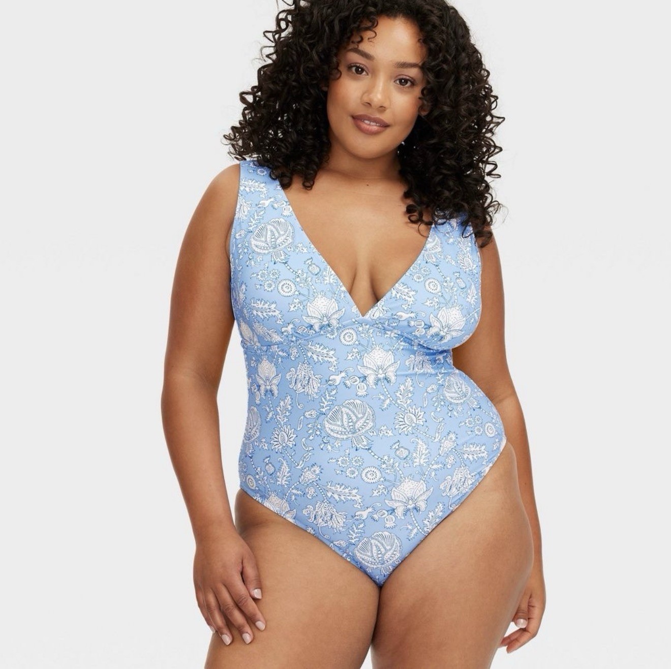 Roller Rabbit x Target One Piece Swimsuit S (4-6) Blue Floral Vines