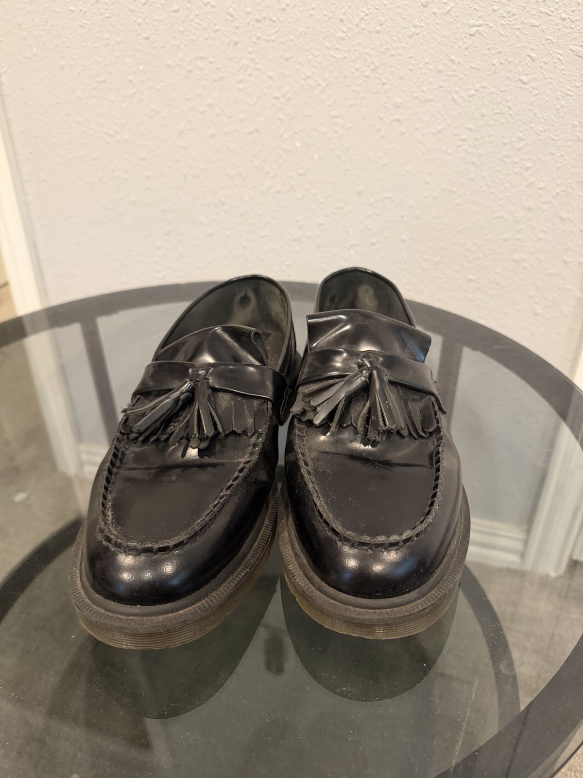 Dr. Martens Men’s Black Leather Tassel Loafer Slip-On Round Toe Adrian US 11