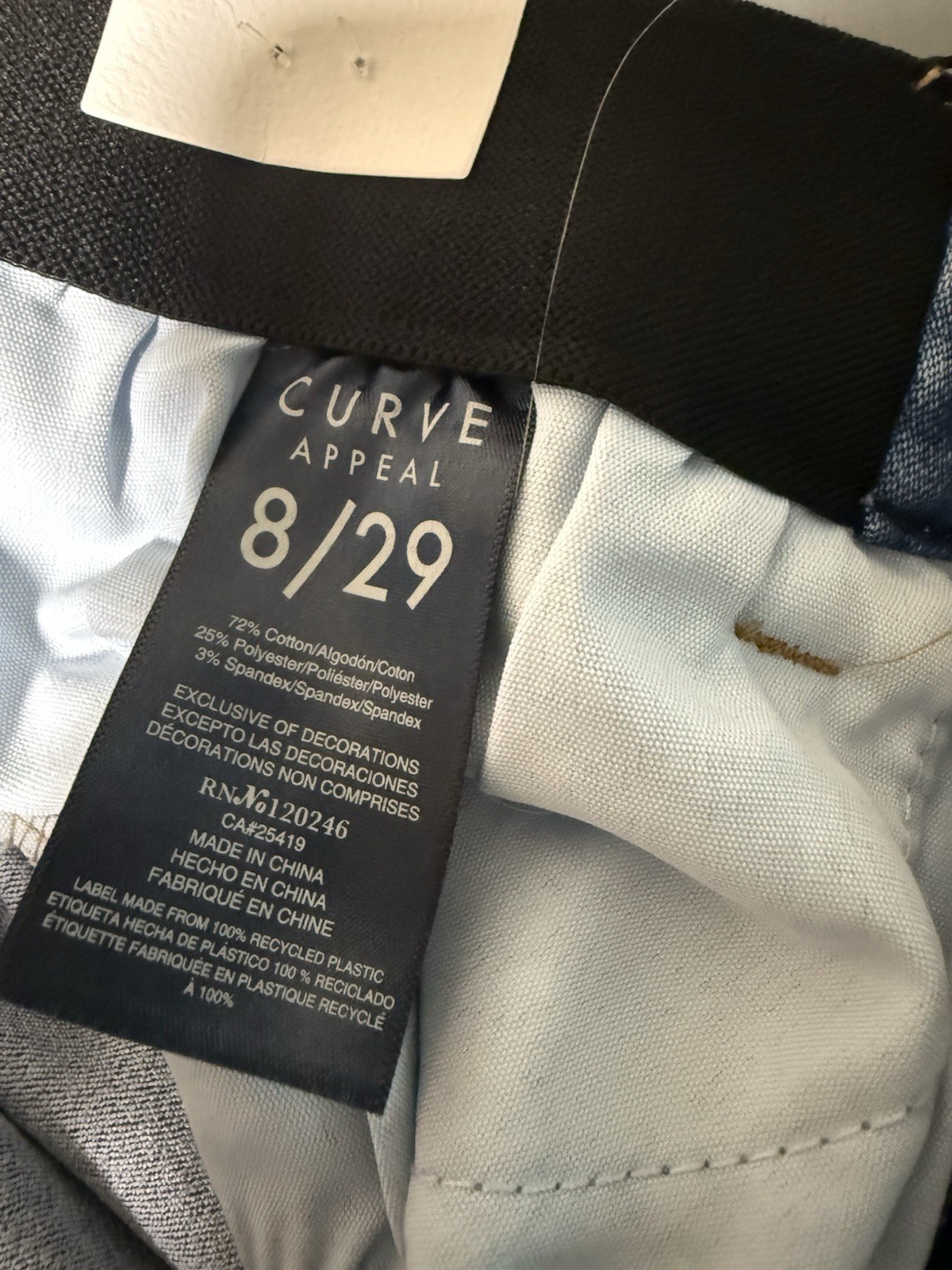 Curve Appeal Women’s Blue Medium Wash Denim Skinny Jeans Stretch 5-Pocket Zip