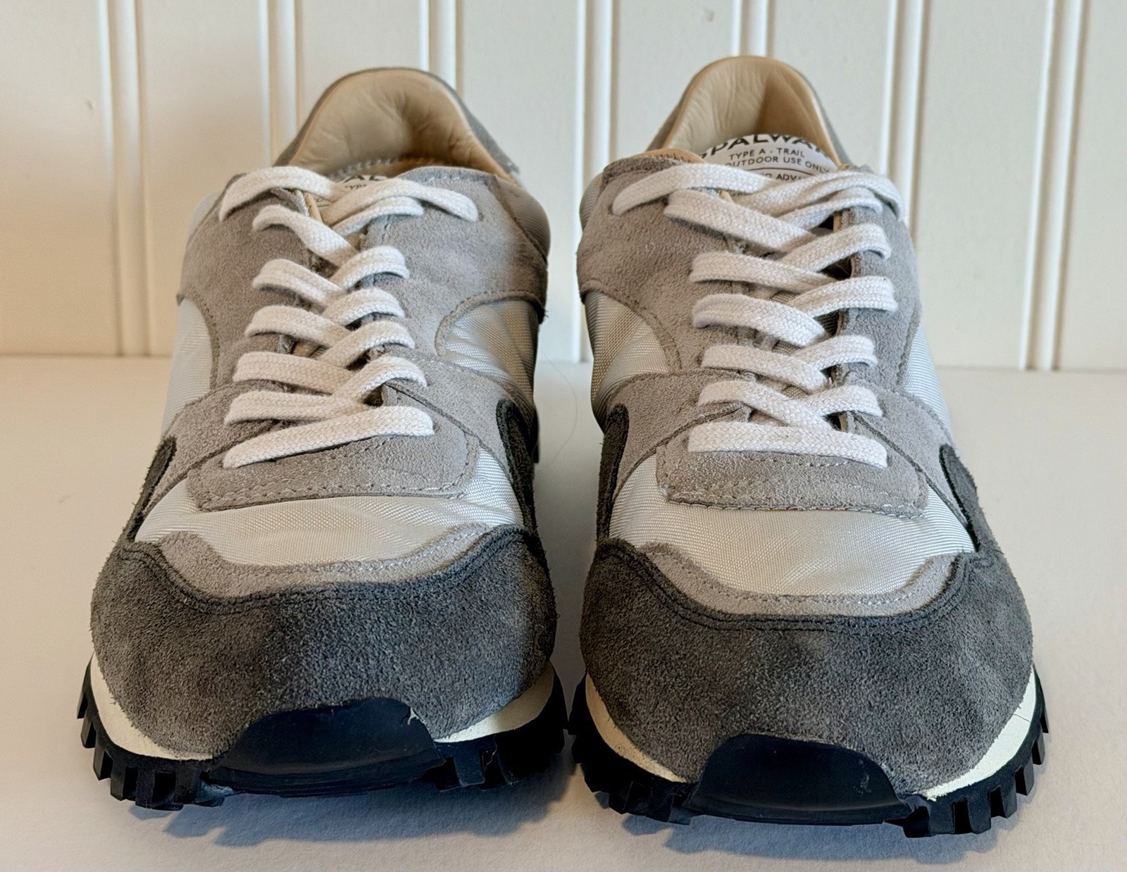 SPALWART Marathon Trail Suede Leather Sneakers Gray White Women Size 7 $300 NIB