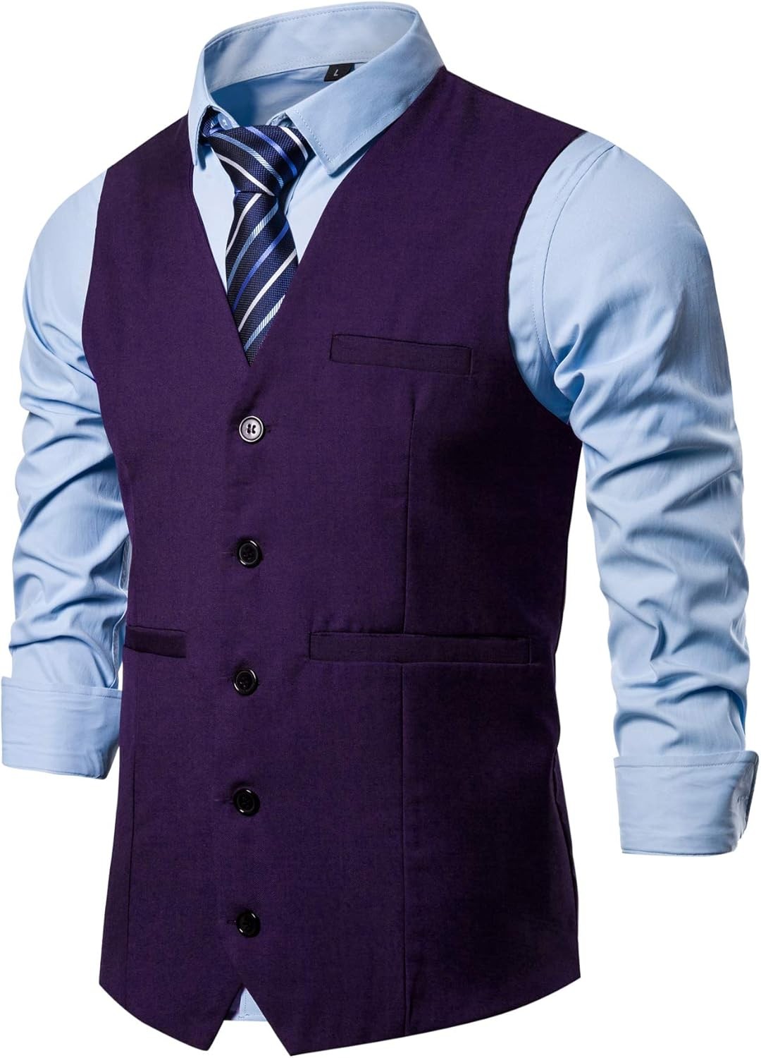 Mens Suit Vest Formal Business Slim Fit Waistcoat for Wedding Tuxedo Party