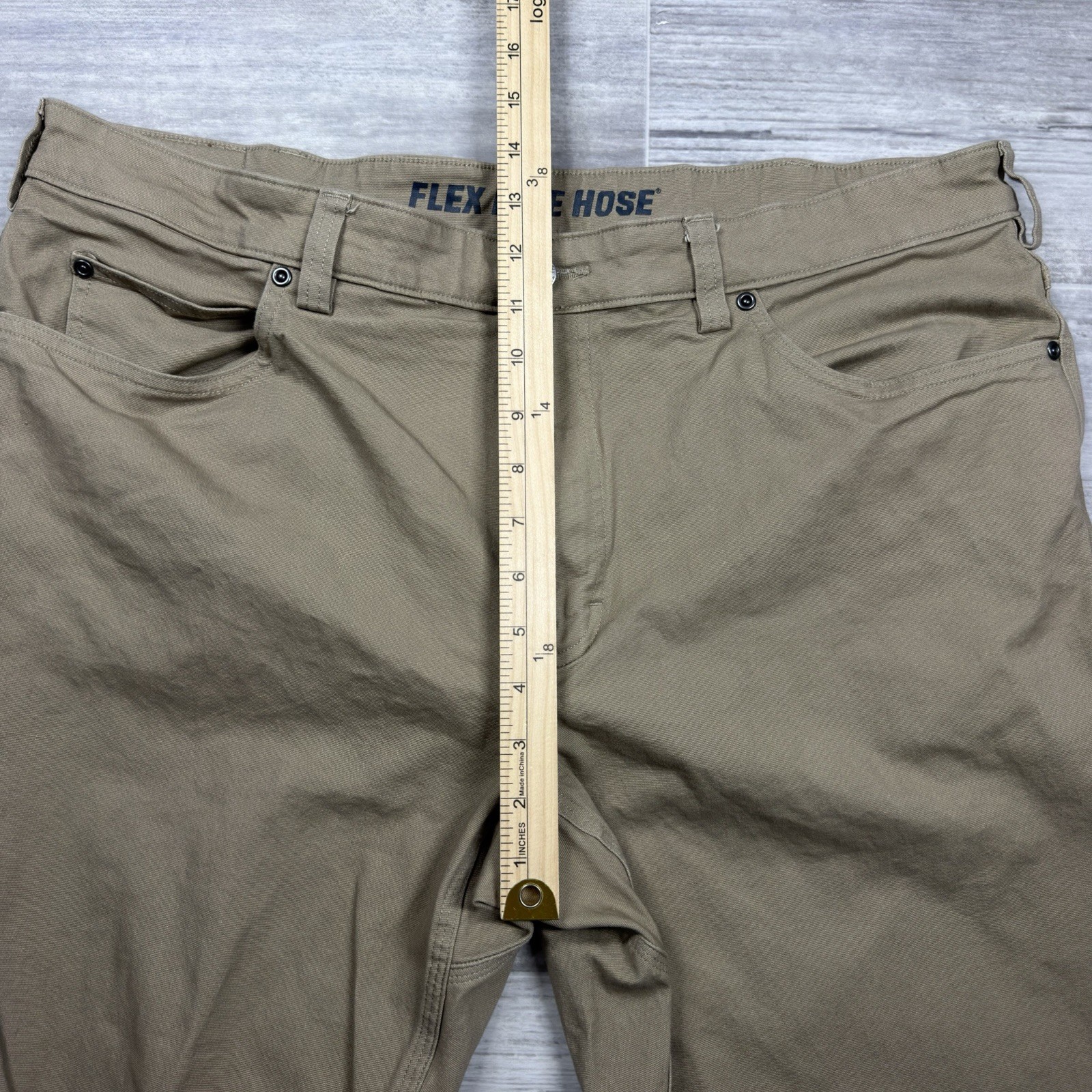 Duluth Trading Company Flex Firehose Khaki Work Pants Slim Fit Men’s 40 X 30