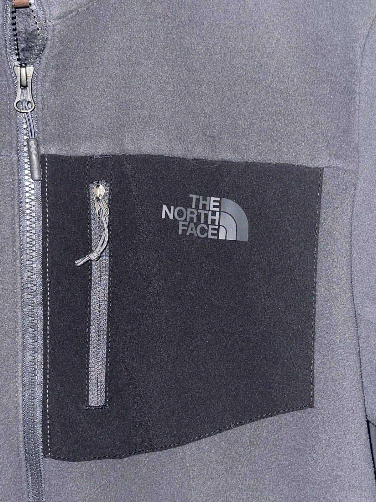 The North Face Full-Zip Fleece Jacket Stand Collar Gray/Black Men’s M