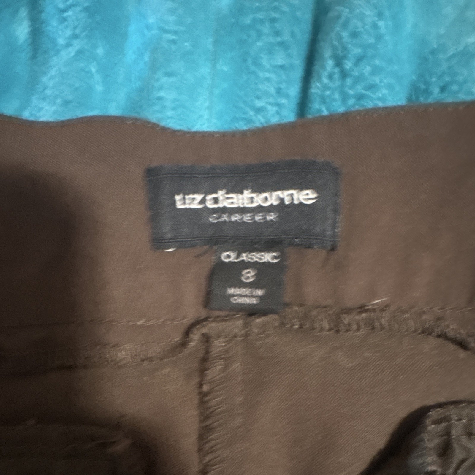 Liz Claiborne Women’s Brown pull on Dress PantRegular Size 8stretch w/waist flat