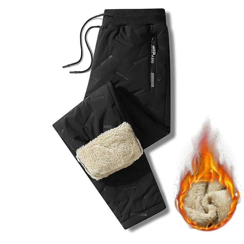 Winter Sweatwear Men Plush Thick Fleece Sweatpant Lambswool Thermal Trousers