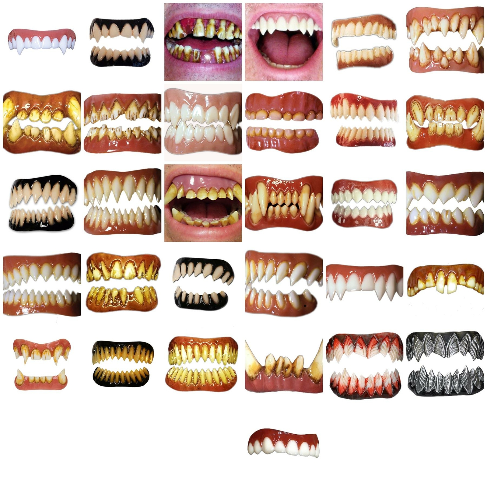Evil Clown Pennywise Werewolf Grell Hyde Raptor Orc Minion Gaul FX Fangs Teeth
