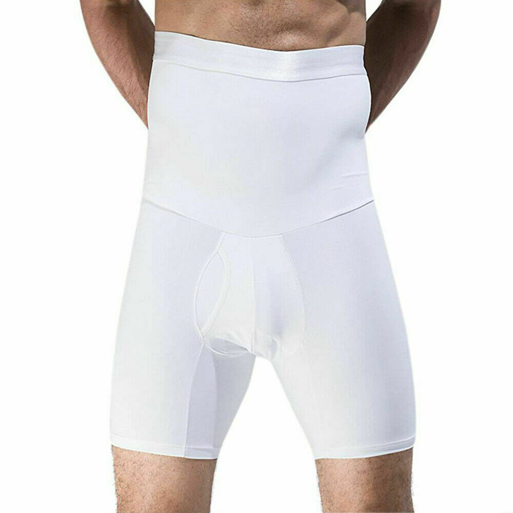 Men’s Compression High Waist Boxer Shorts Tummy Slim Body Shaper Girdle Pants US