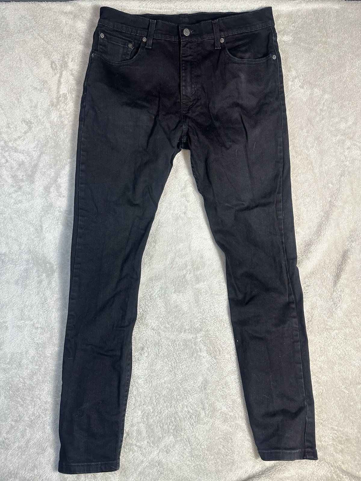 Levi’s Men’s 512 Slim Taper Black Cotton Denim Mid Rise Dark Wash Jeans