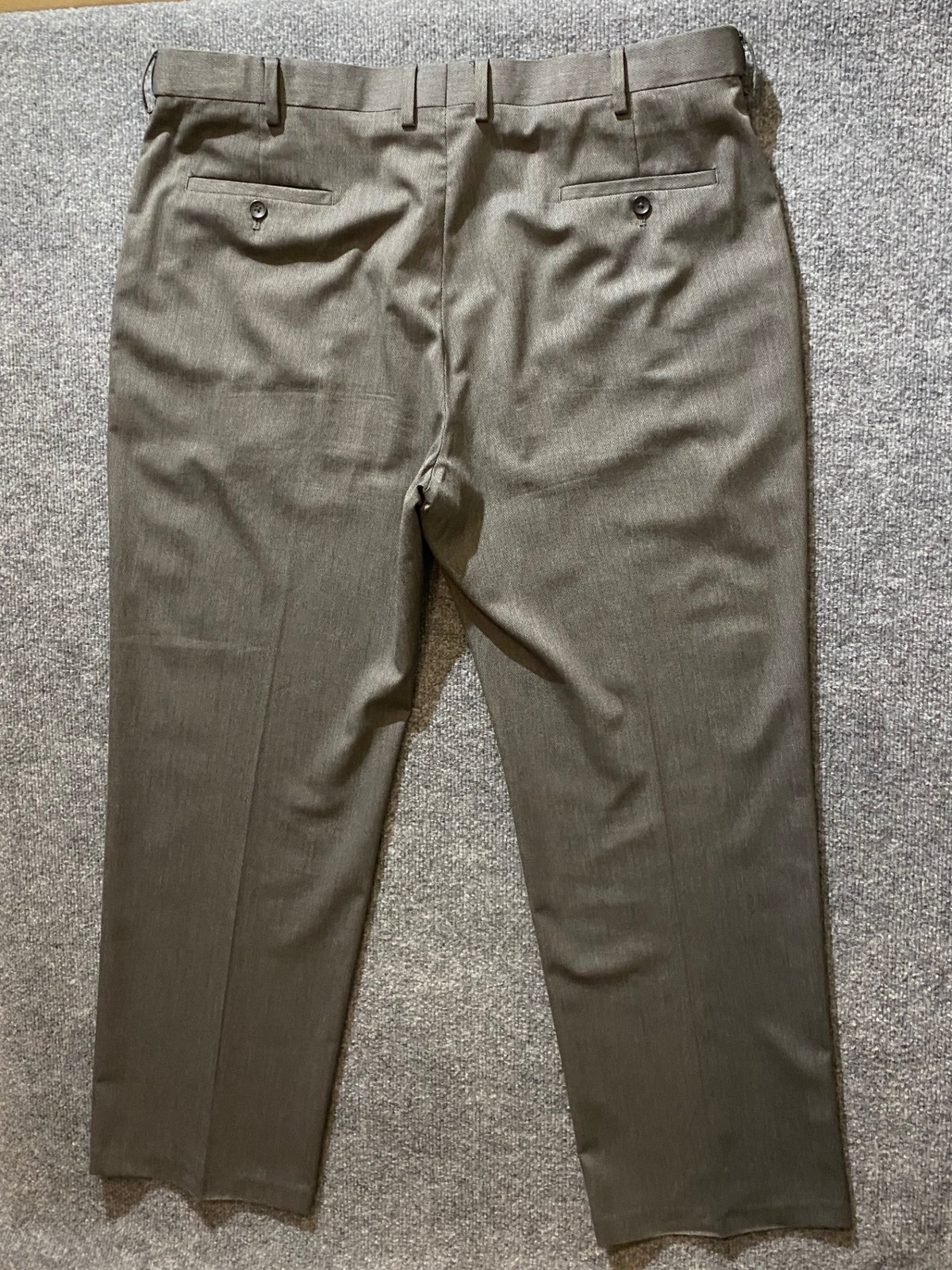 J M Haggar Dress Pants Mens 40×30 Classic Fit Gray Textured Poly Viscose Stretch