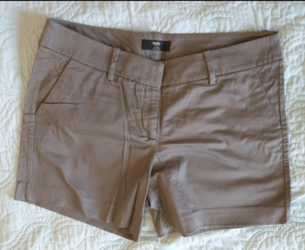 Mossimo by Target Chino Shorts grey Solid Flat Front Zip Pockets Size 12