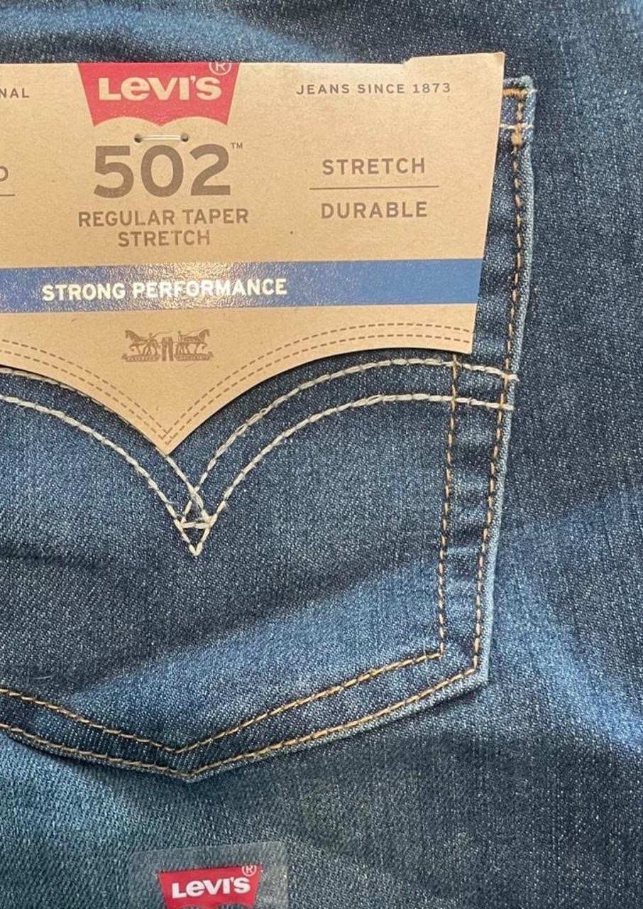 Levi’s 502 Boys Regular Taper Stretch Denim Jeans Blue Dark Wash 27×29
