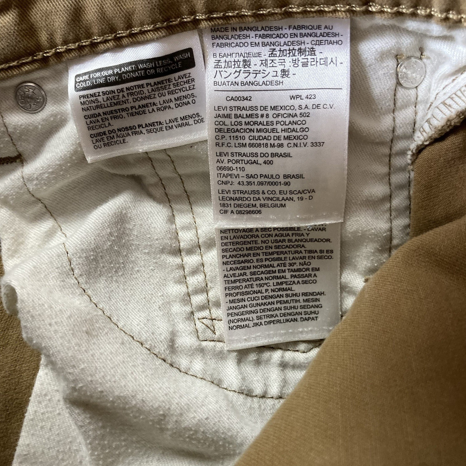 Levi’s 502 Jeans Men’s Size 33×30 (Fit 33×28) Tan Regular Taper Stretch Casual