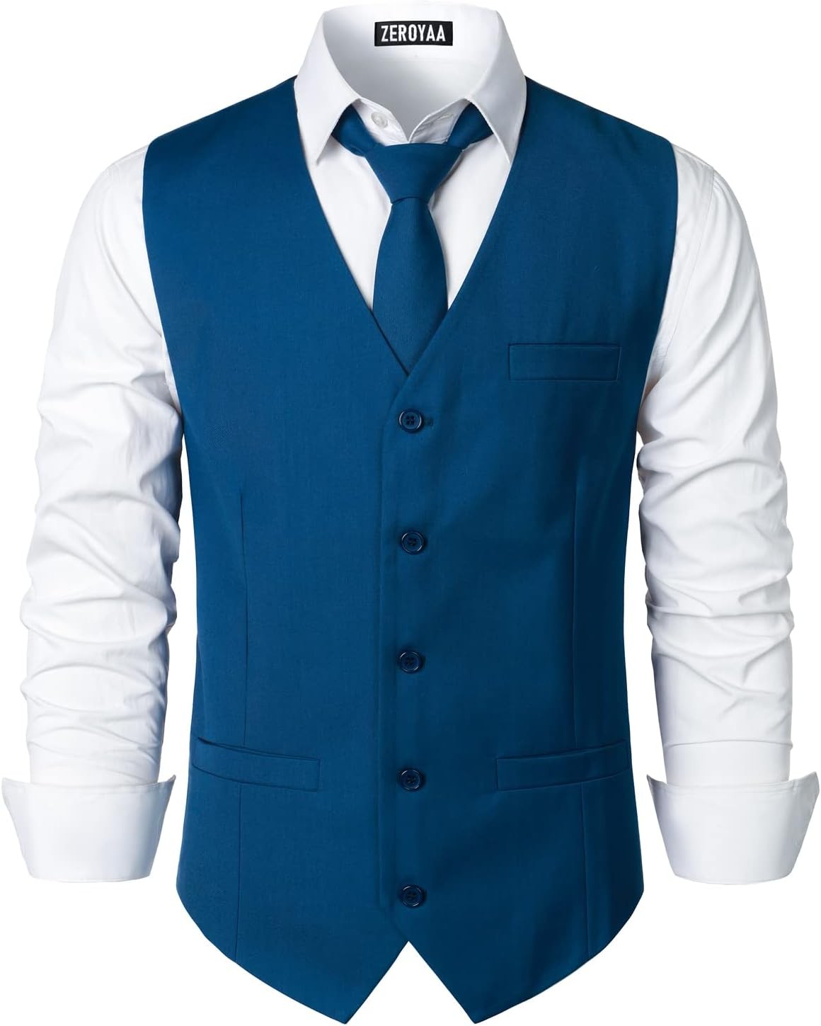 Men’s Business Formal Dress Vest 3 Pockets Slim Fit Suit Tuxedo Waistcoat V Neck
