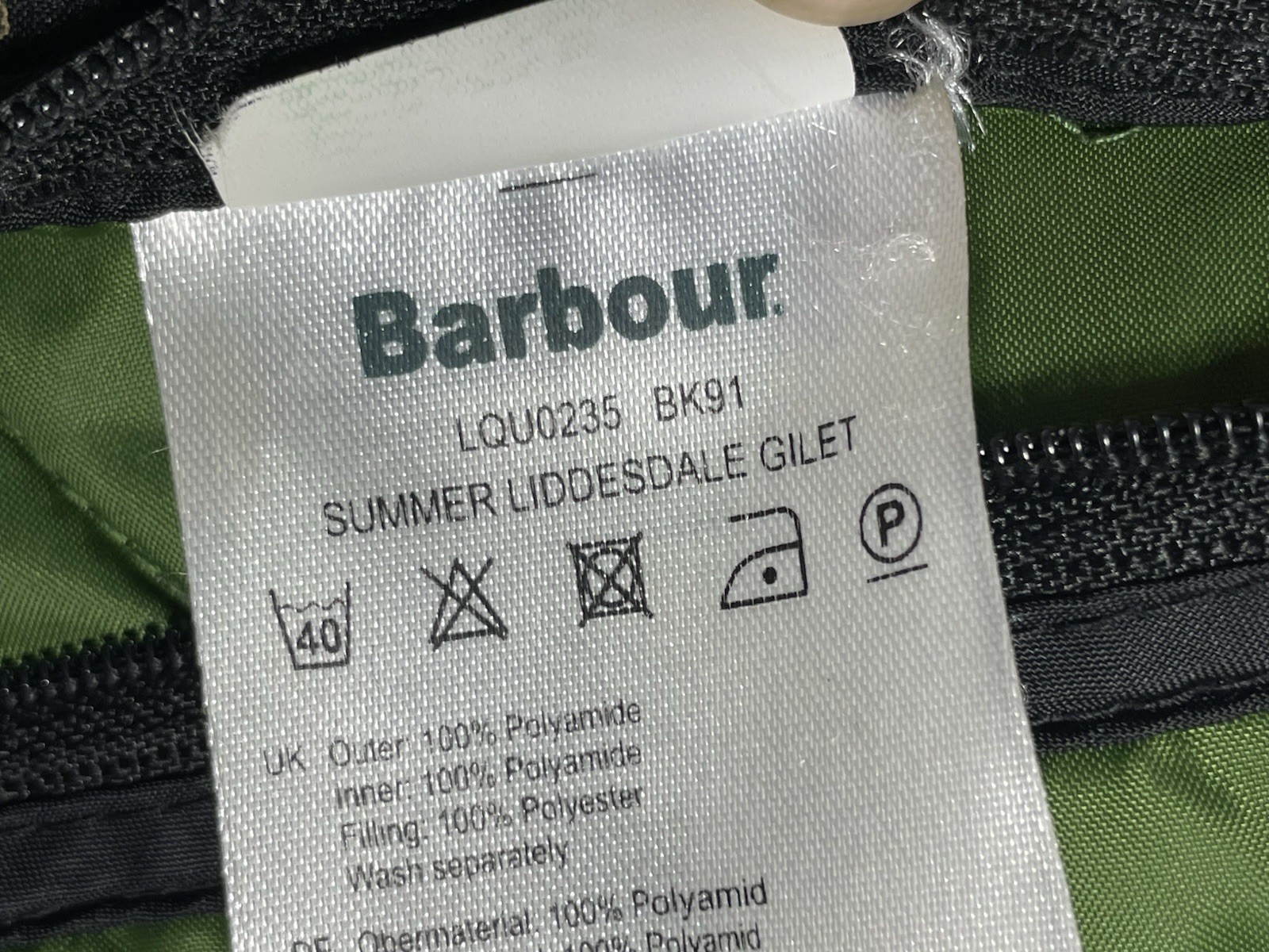 Ladies Barbour Summer Liddesdale Classic Quilt Waistcoat / Gilet Jacket Size 12