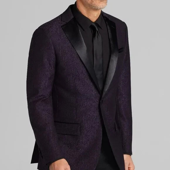 NEW Jos. A Bank TAILORED FIT Purple Textured Dinner Tuxedo Jacket MULTIPLE SIZES