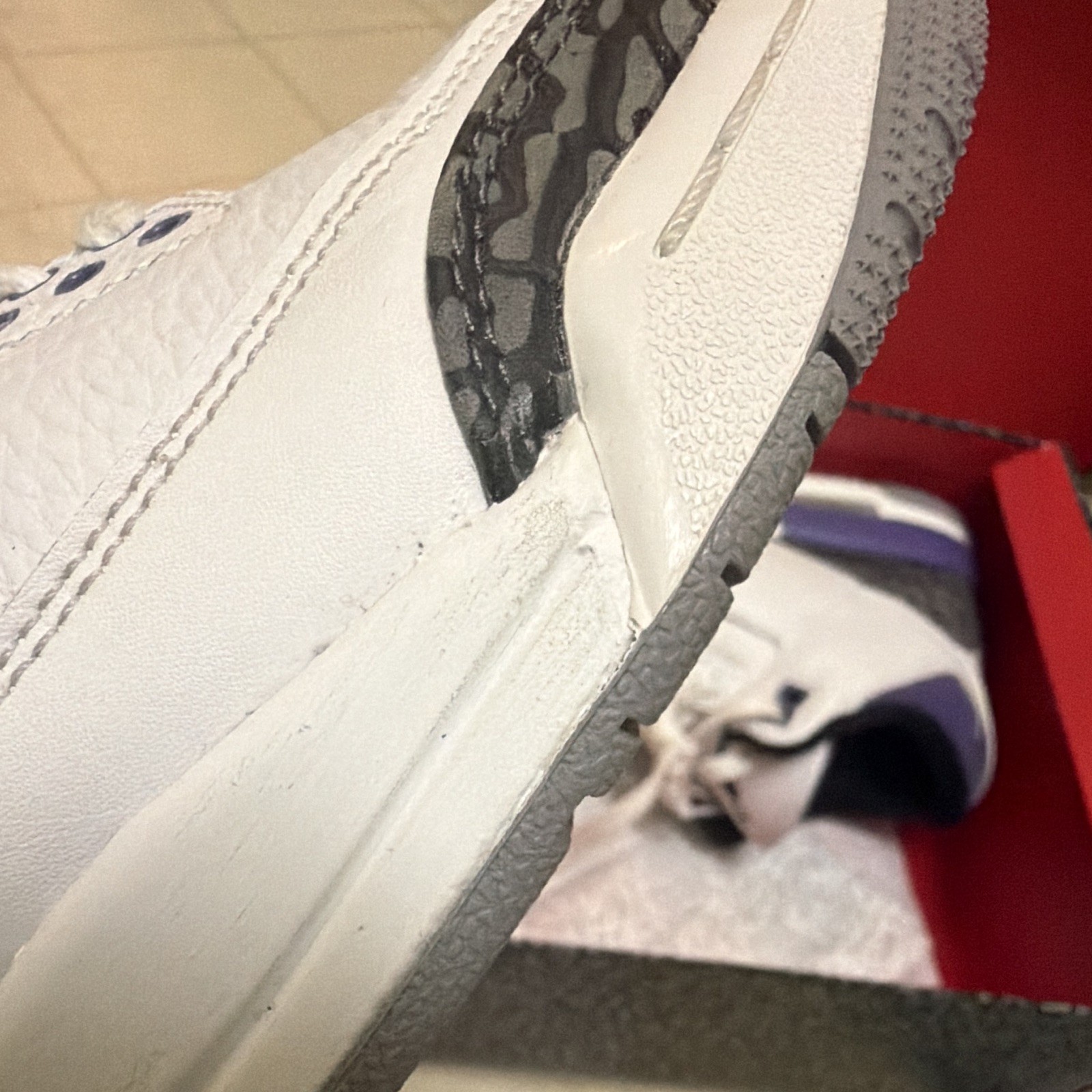 Jordan Air Jordan 3 Retro GS White Black Dark Iris Sneakers 6.5Y Unisex Kids