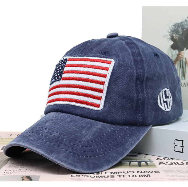 Blue American Flag USA Baseball Cap – Tactical Army Cotton Casual Hat
