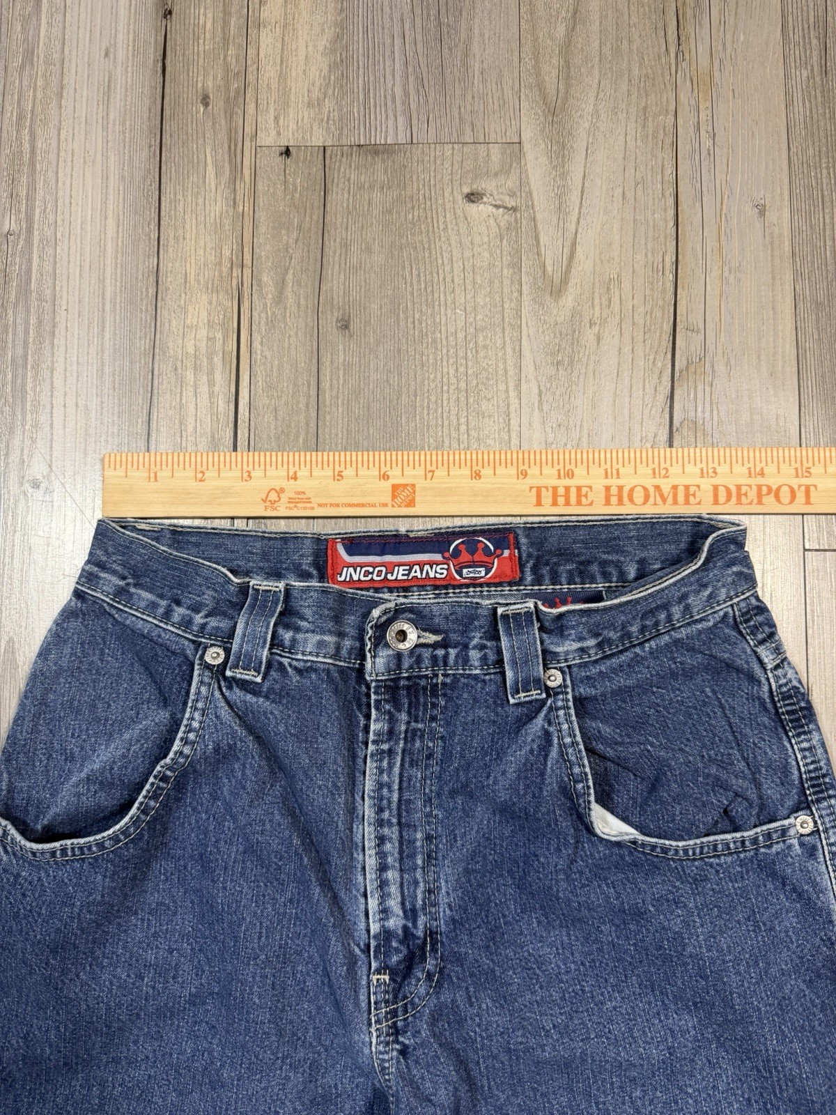 JNCO Men’s Blue Medium Wash Wide-Leg Denim Jeans Relaxed Fit Dragon Print