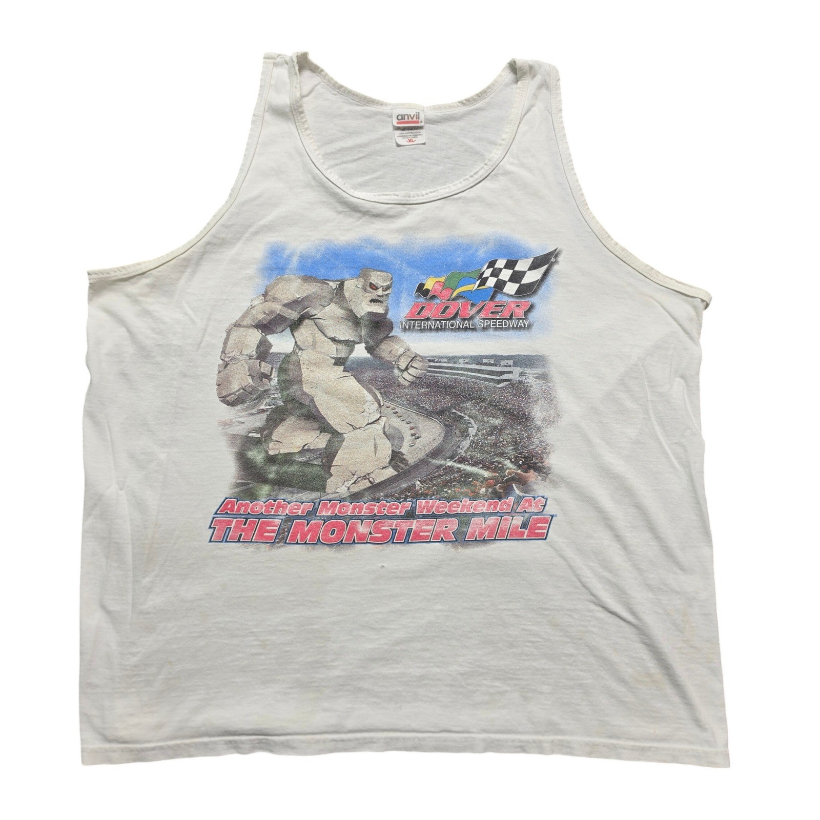 Dover International Speedway Tank Top Mens XL White Monster Mile Racing
