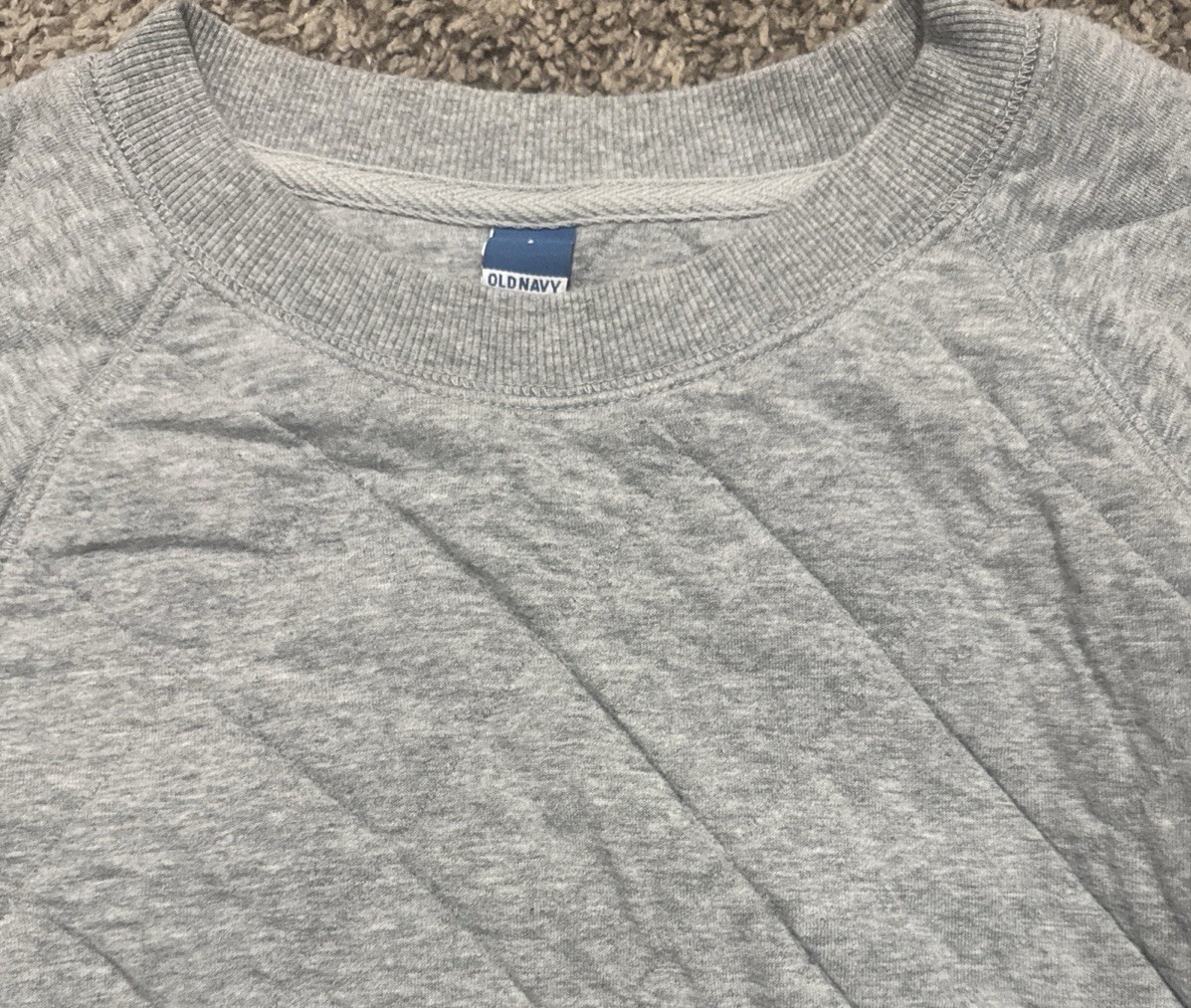 Old Navy Slightly Cropped Quilted Pattern Cozy Sweatshirt ,gray Size Small