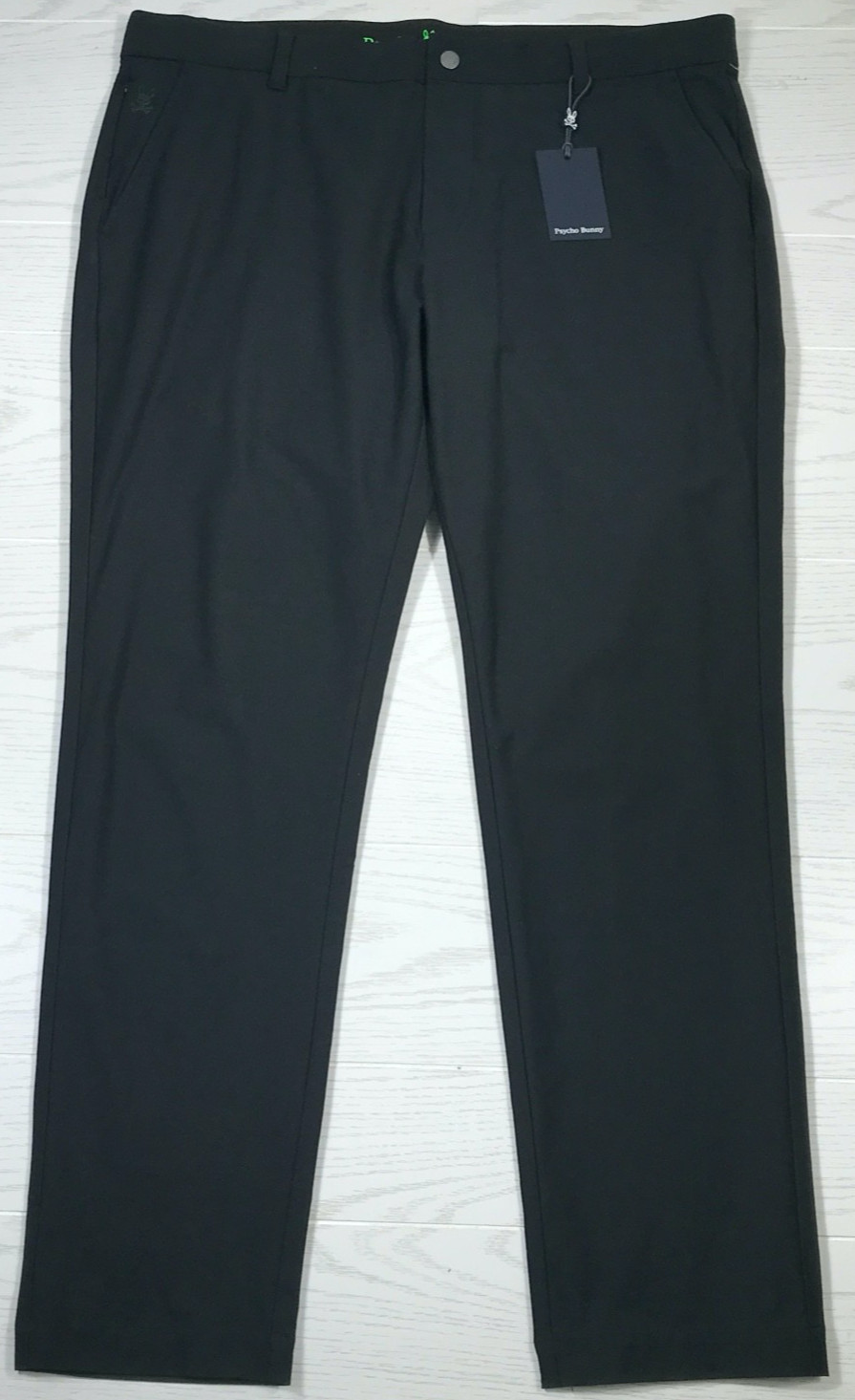 Psycho Bunny Gable Sport Pants 36 Black Cotton Blend Chino Preppy Athleisure New
