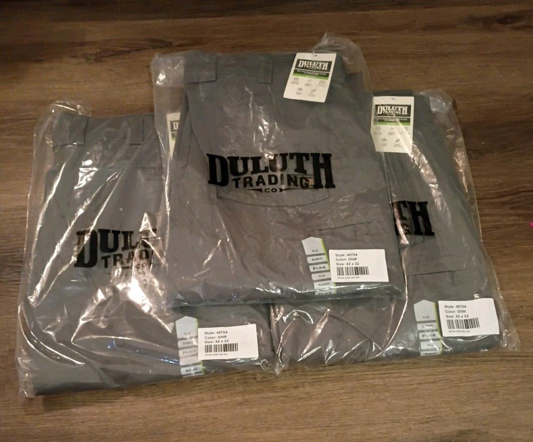 Duluth Trading Co Flex Fire Hose Pants, Stretch, Size 42×32 Relaxed Fit.