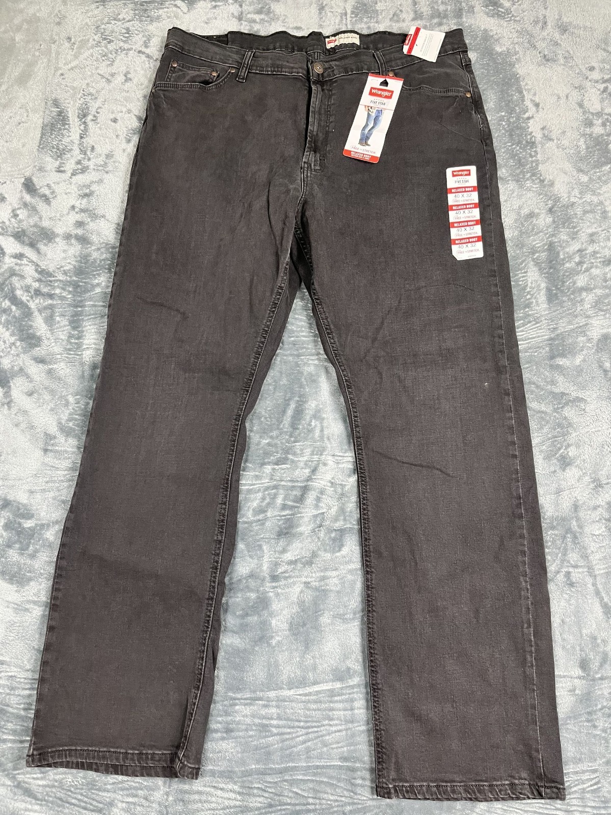 Wrangler Mens Five Star Relaxed Boot Jeans 40×32 bLACK Blend NWT