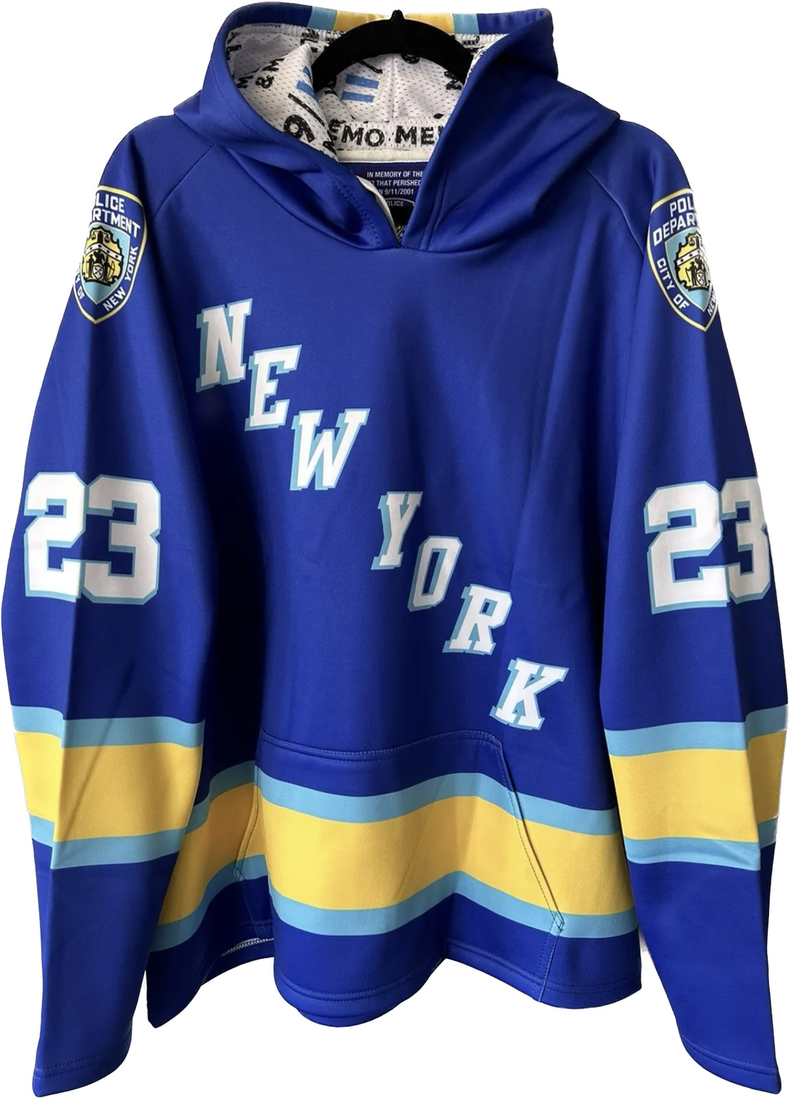 NYPD 23 Official 9/11 Memorial Hockey Hoodie To Commemorate The 23 Lives Lost
