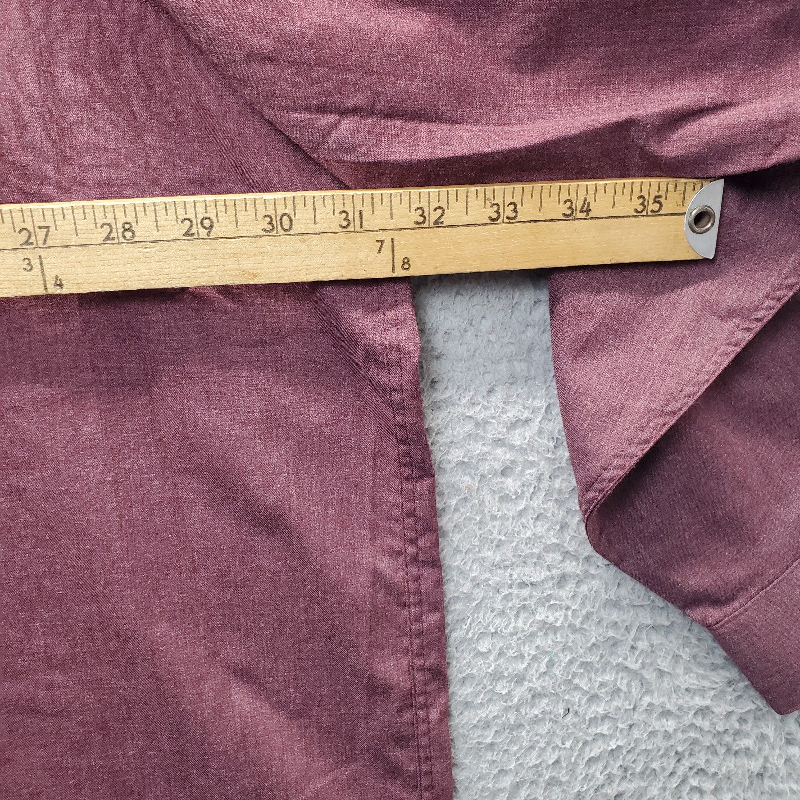 Van Heusen Machine Wash & Dry Dress Shirt Mens 20 Burgundy Comfort Performance