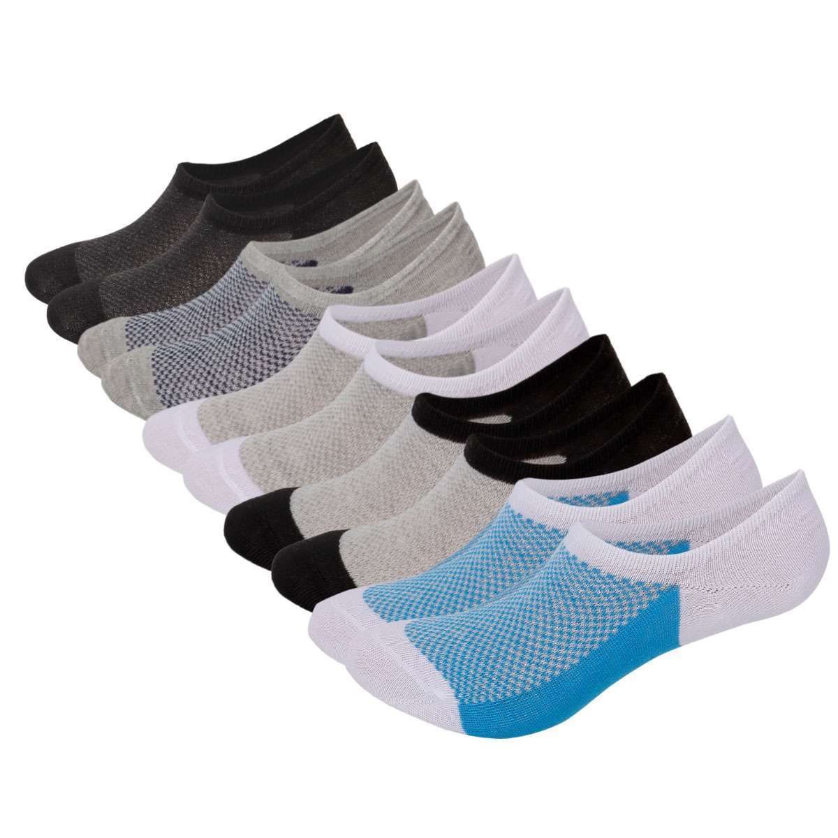 5 Pairs Mens No Show Invisible Nonslip Loafer Solid Boat Cotton Low Cut Socks