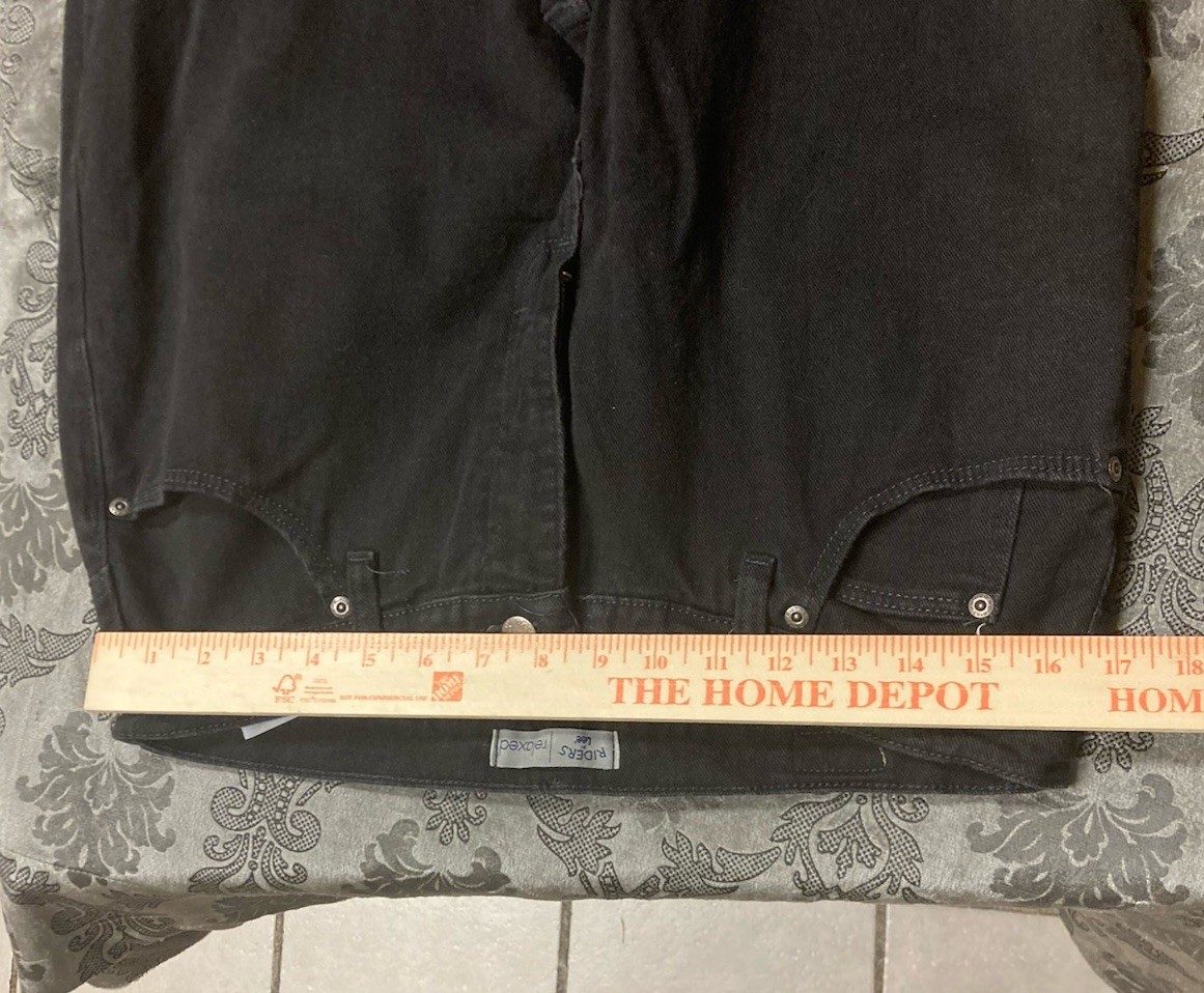 Riders by Lee Men’s Relaxed Fit Dark Wash Black Denim Jeans Straight 5-Pocket
