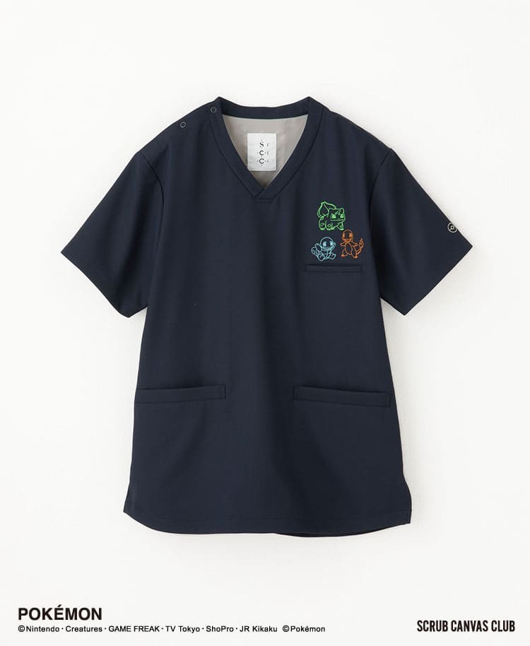Pokemon Unisex Scrub Tops & Pants Set XXS-XXL Classico JAPAN
