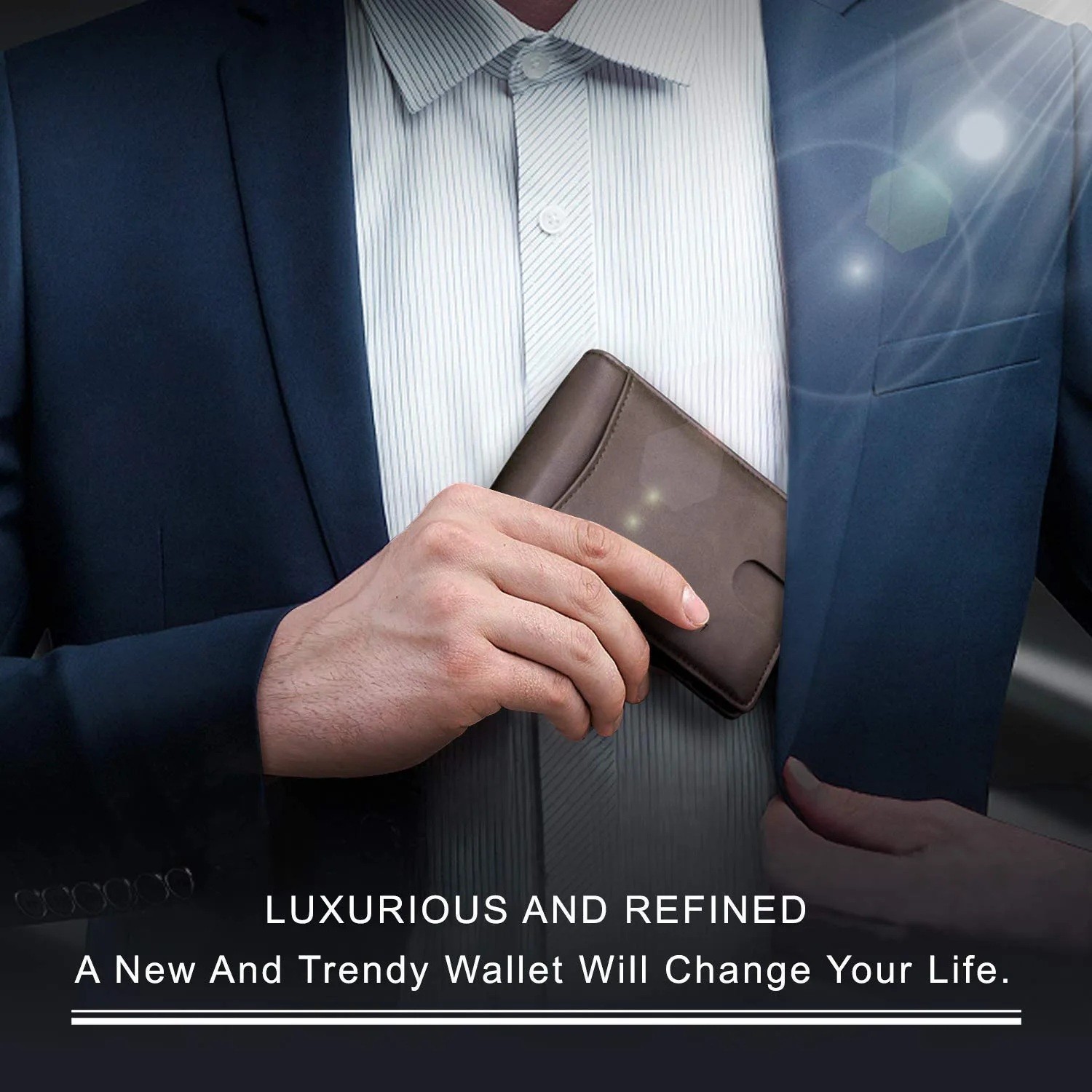 Men’s Carbon Fiber Stylish Slim Wallet RFID Blocking Bifold with Money Clip