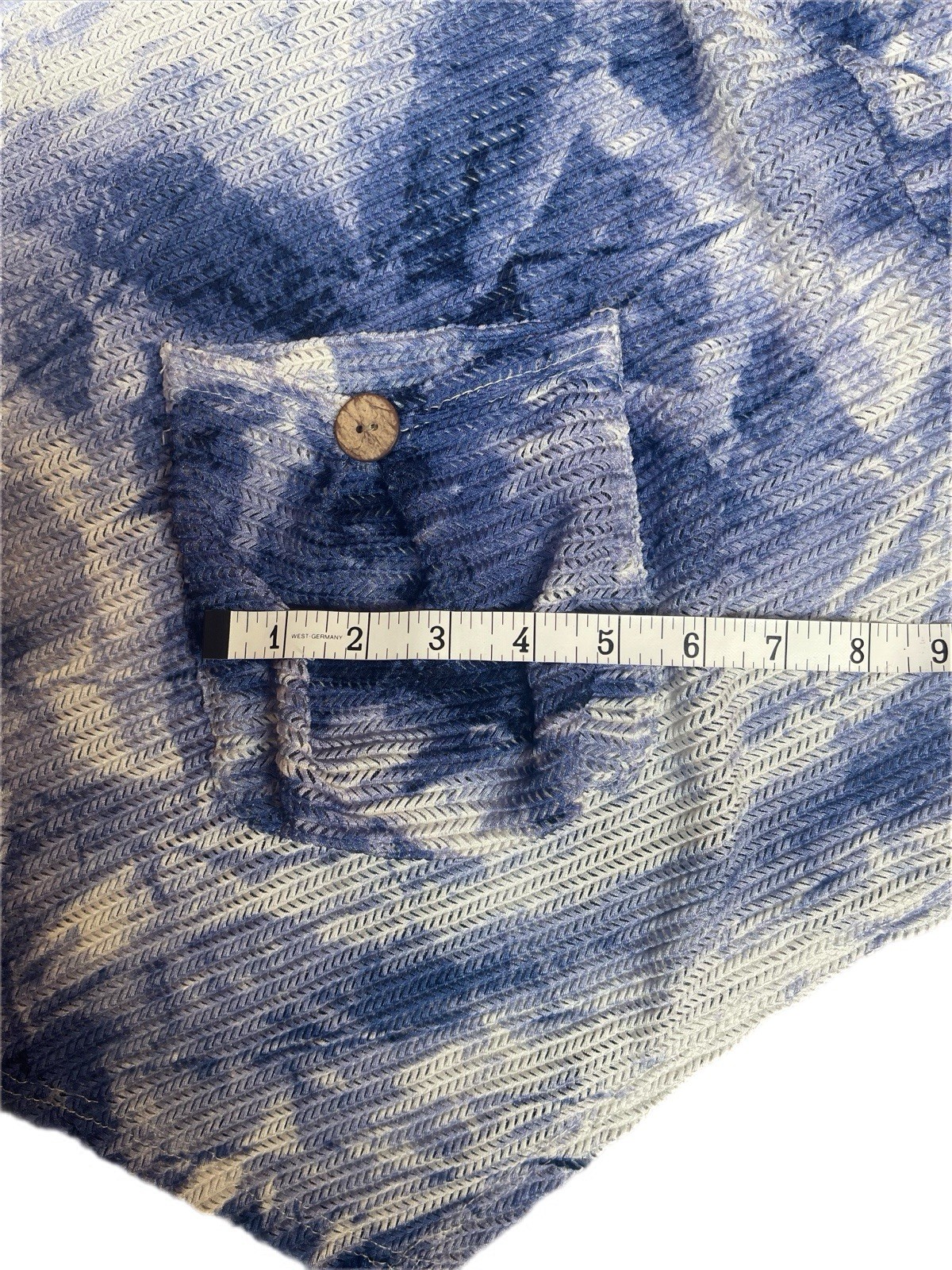 India Boutique Sleeveless Blue Tie-Dye V-Neck Tunic Summer Vacation