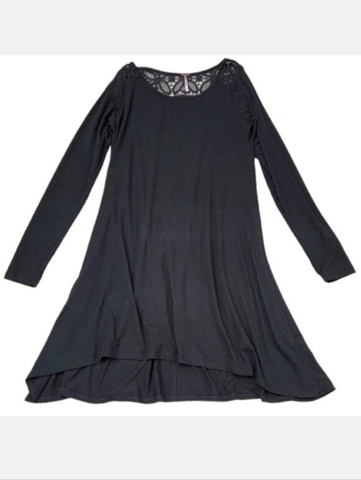 Poof! Black Shirt Mini Dress Long Sleeve Stretch Lightweight Size S